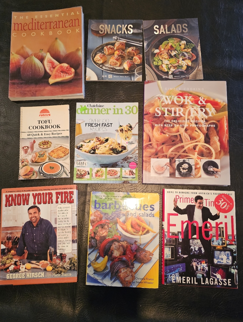 3/25$ Cookbooks TOFU, SNACKS, SALADS, BARBECUES, STIRFRY, MEDITERRANEAN,GRILL
